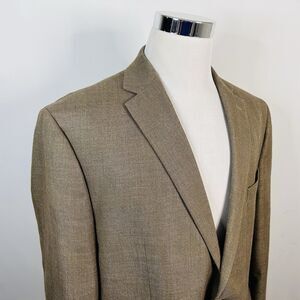 Chaps 48R Sport Coat Linen Blend Beige Two Button Lined Vented Formal